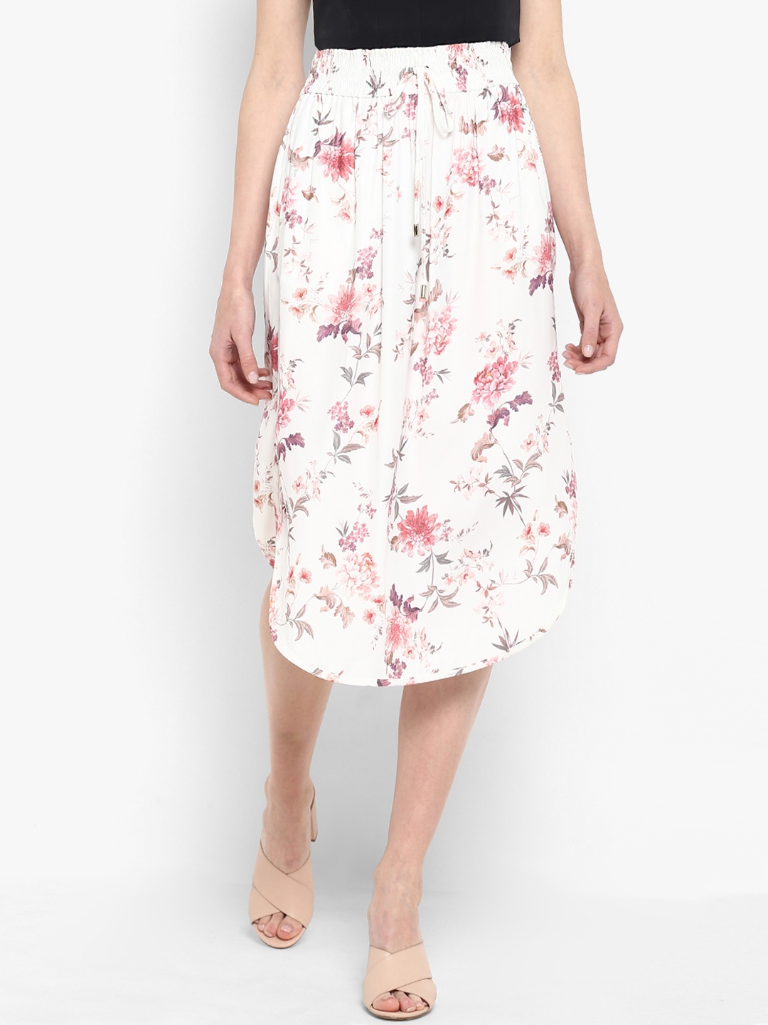 

Forever New Women White Printed Midi Skirt
