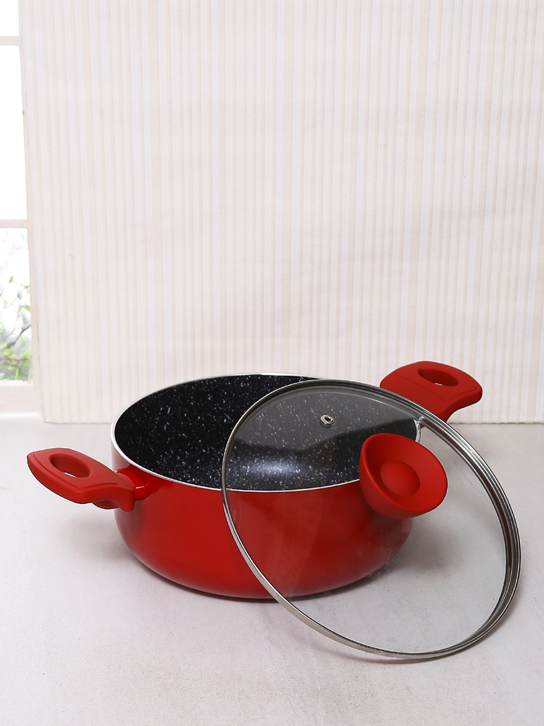 

BERGNER Red & Black Bellini Plus Sauce Pan With Lid