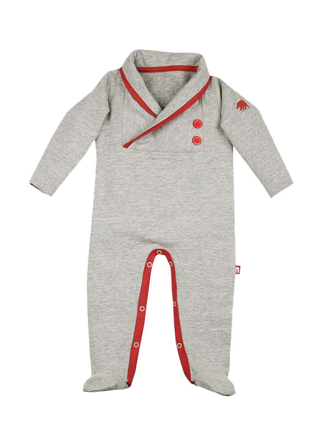 

Nino bambino Boys Grey Solid Romper