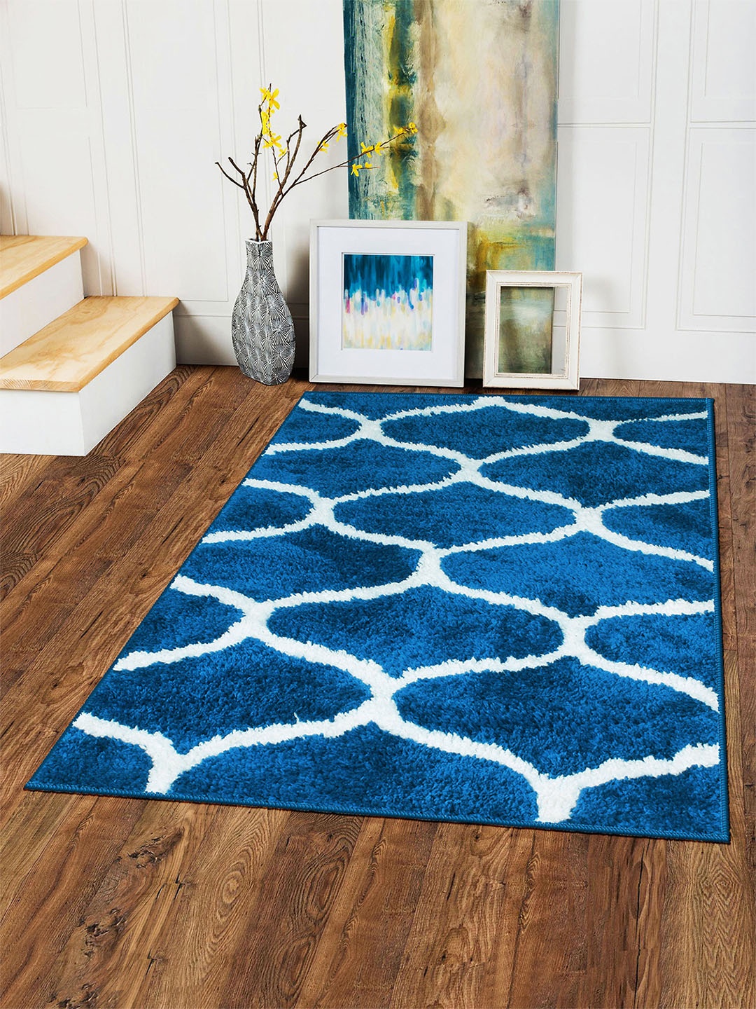 

Story@home Blue Self-Design Carpet