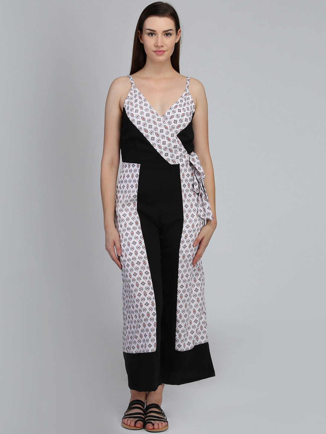 

DODO & MOA Black & White Printed Basic Jumpsuit