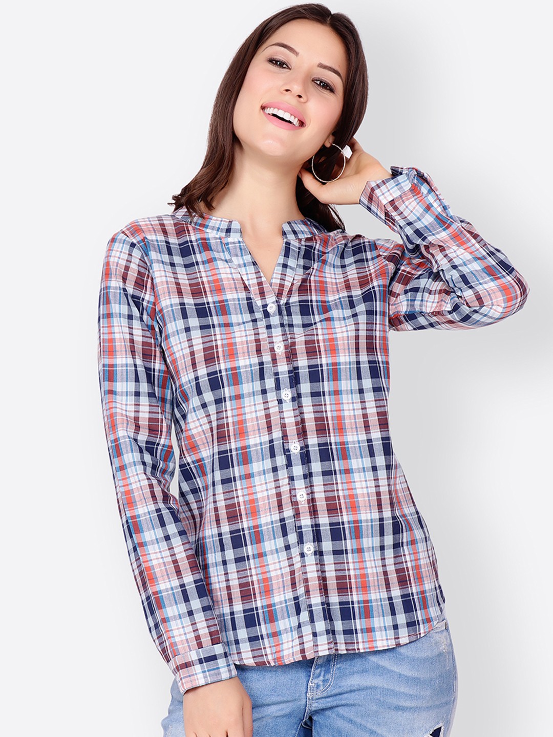 

SCORPIUS Women Multicoloured Regular Fit Checked Casual Shirt, Multi