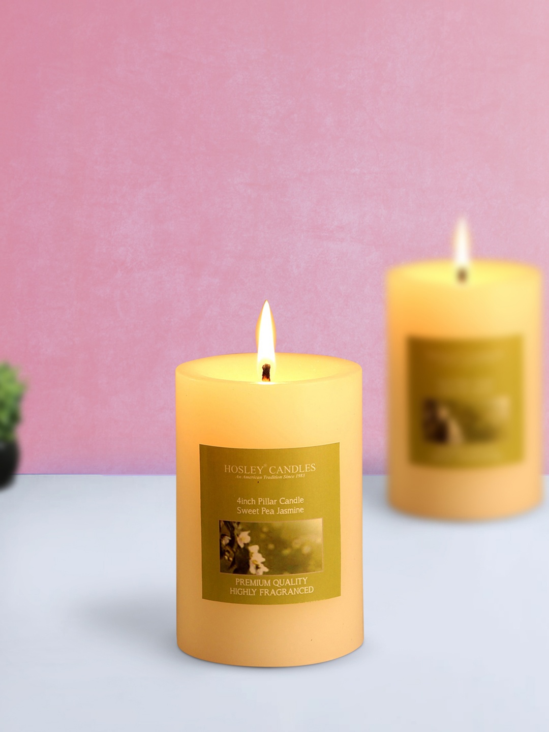 HOSLEY Set of 3 Yellow Candles