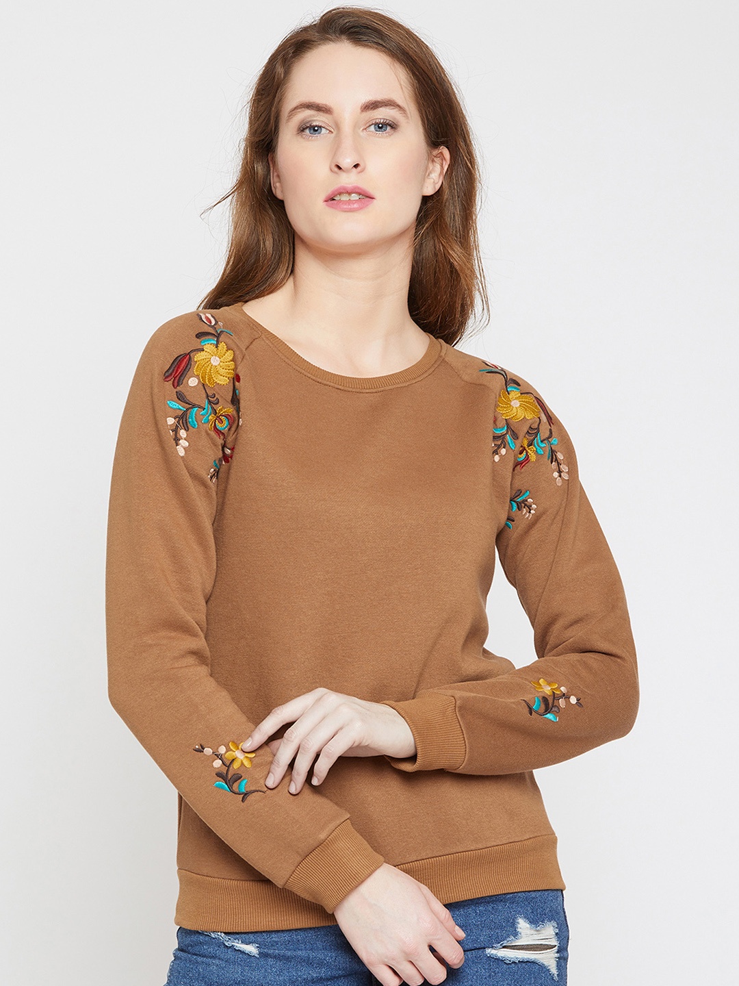 Marie Claire Women Brown Printed Sweatshirt