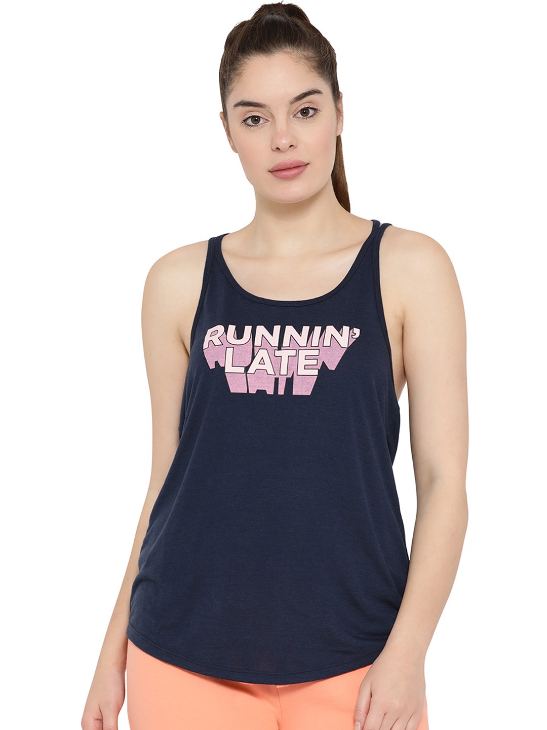 

Aeropostale Women Navy Blue Printed Pure Cotton Top