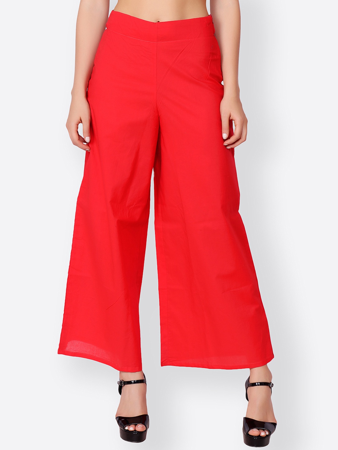 

SCORPIUS Women Red Solid Flared Palazzos