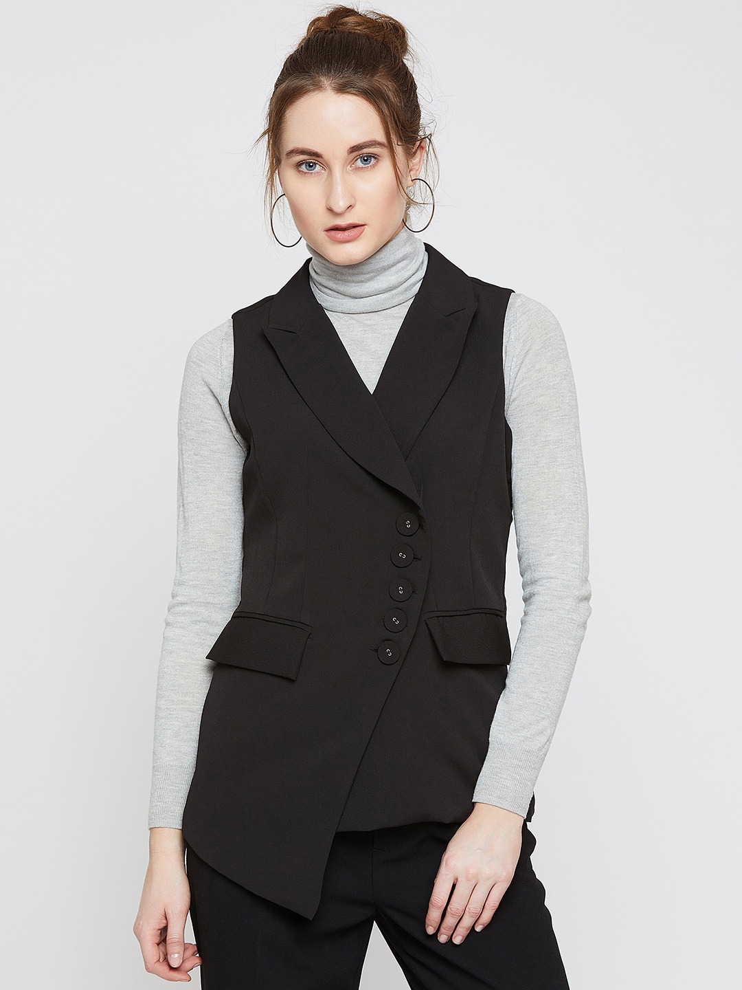 

Marie Claire Women Black Solid Tailored Jacket