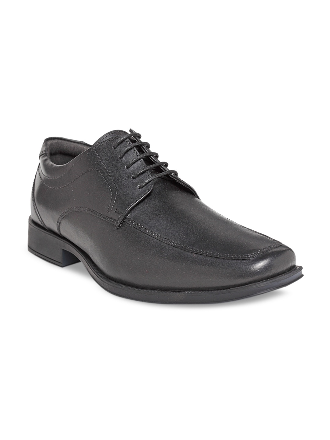 

NOBLE CURVE Black Derbys Leather Formal Shoes