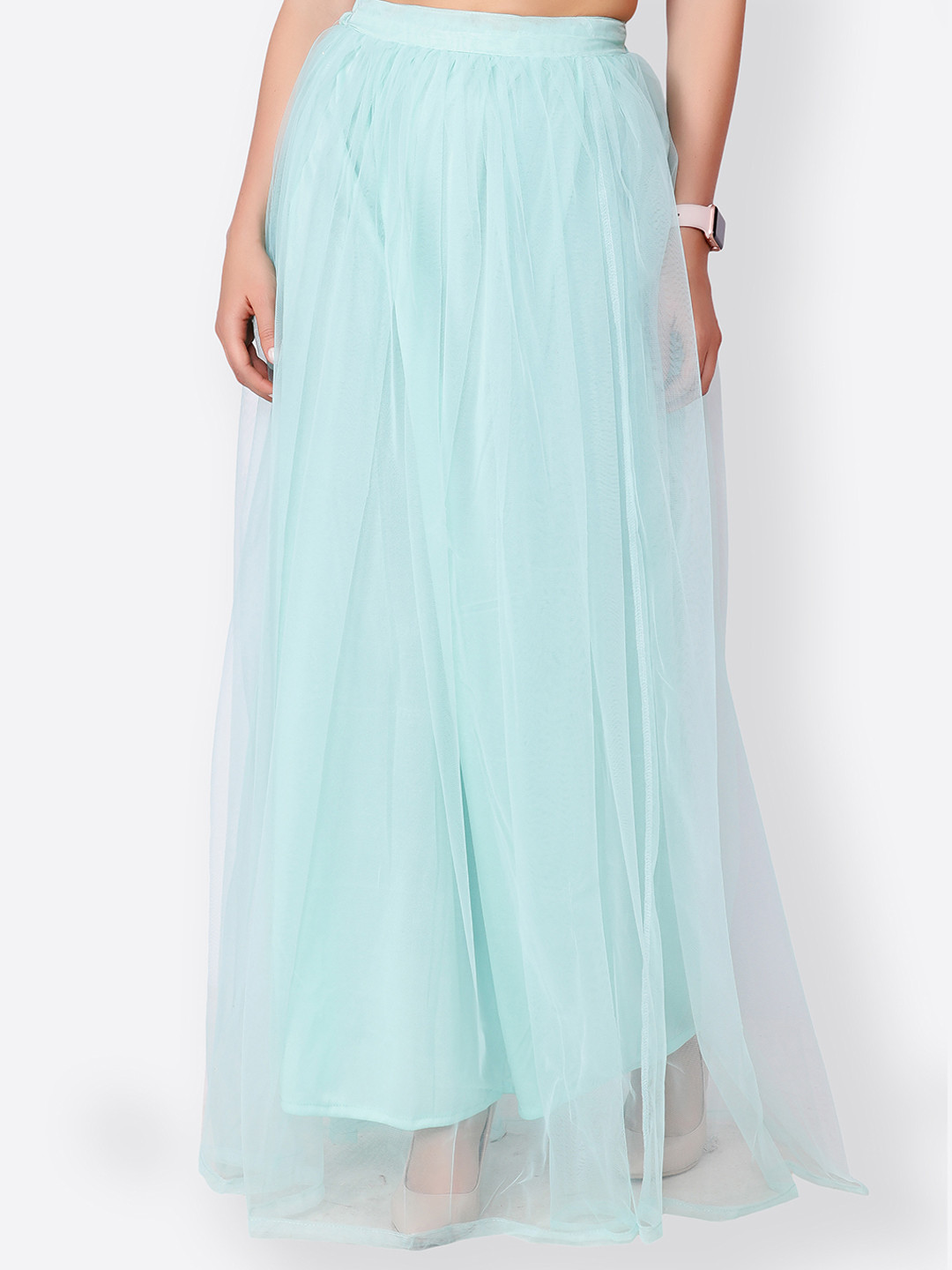 

SCORPIUS Women Blue Solid Flared Maxi Skirt
