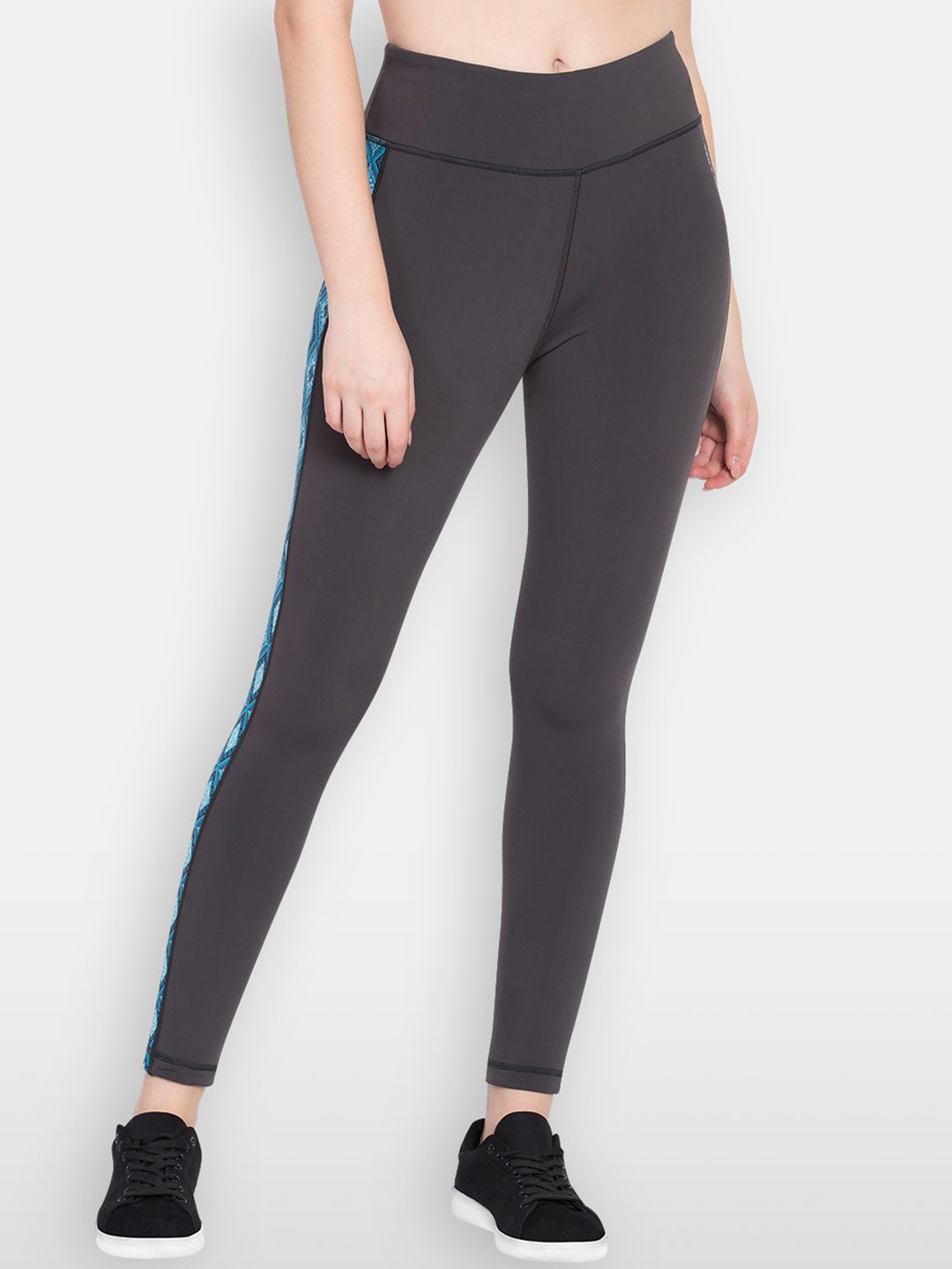 

JUMP USA Women Charcoal Grey Solid Tights