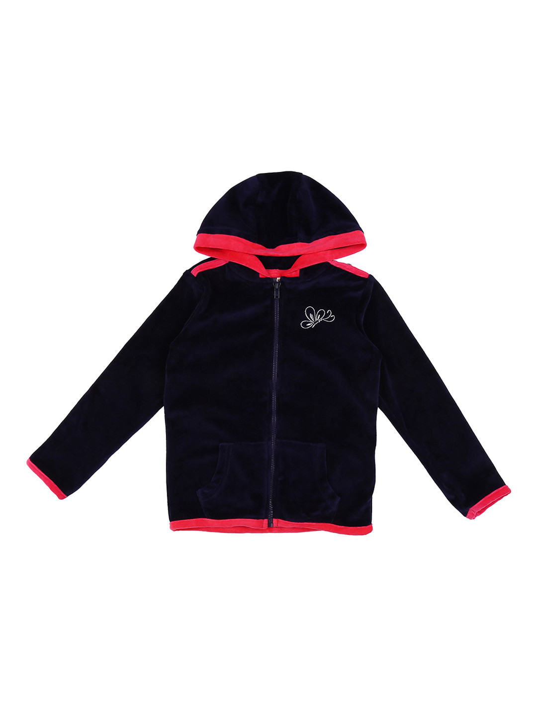 

CHALK by Pantaloons Girls Navy Blue Solid Hooded Sweatshirt
