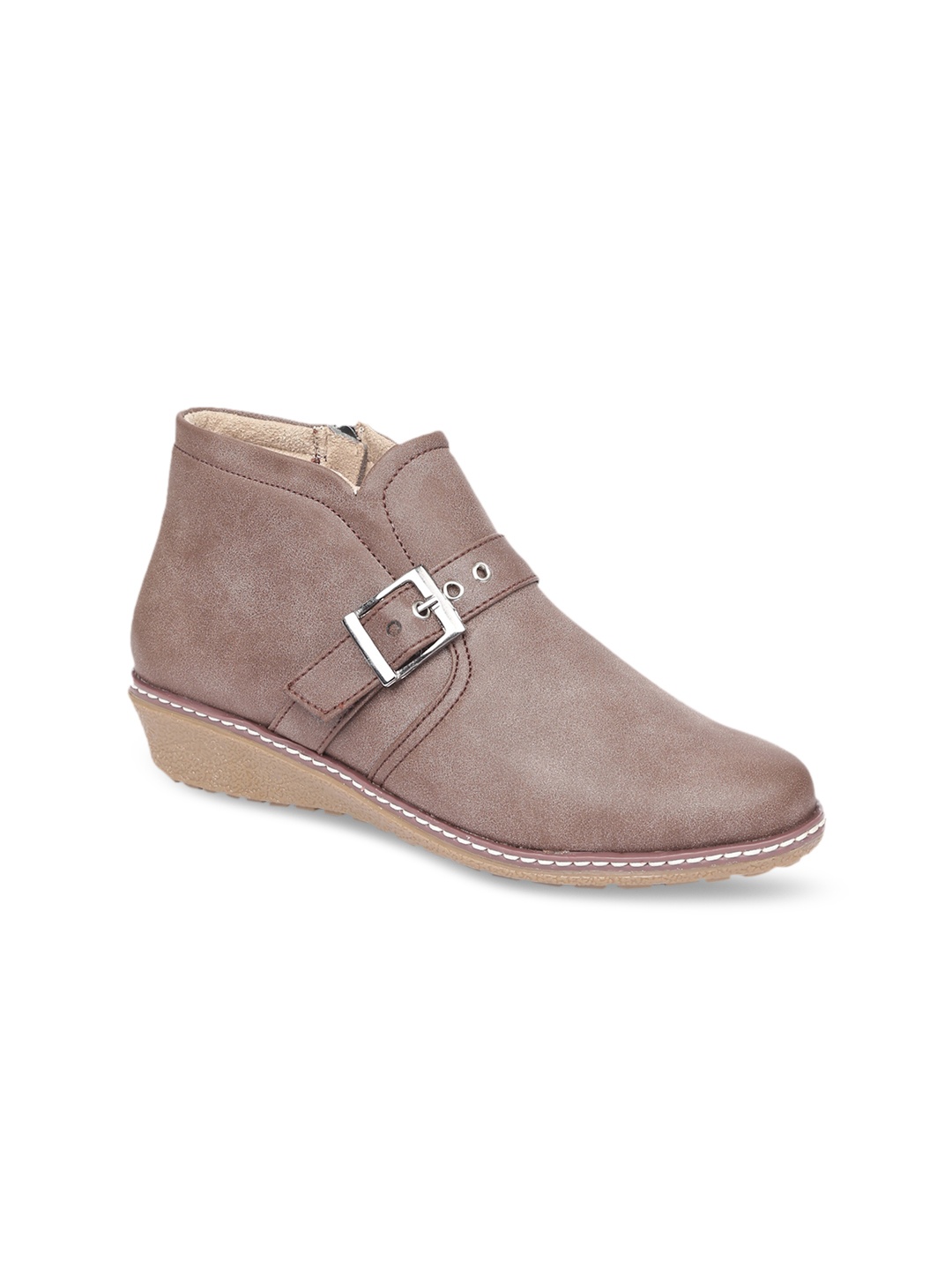 

VALIOSAA Women Cream-Coloured Solid Heeled Boots