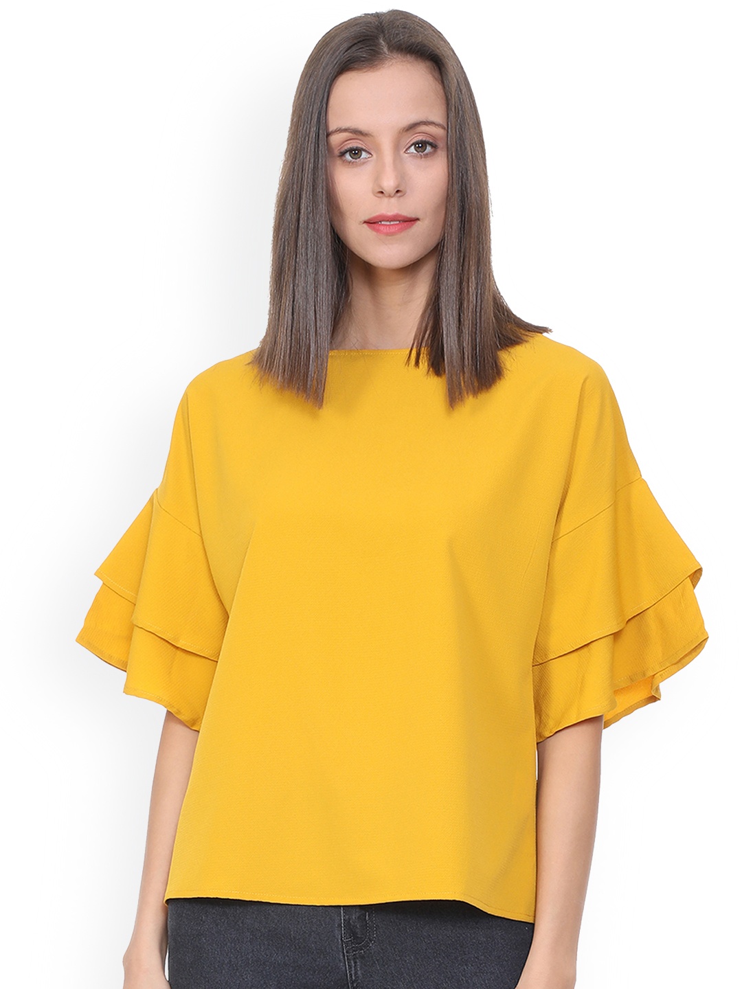 

People Women Yellow Solid Top