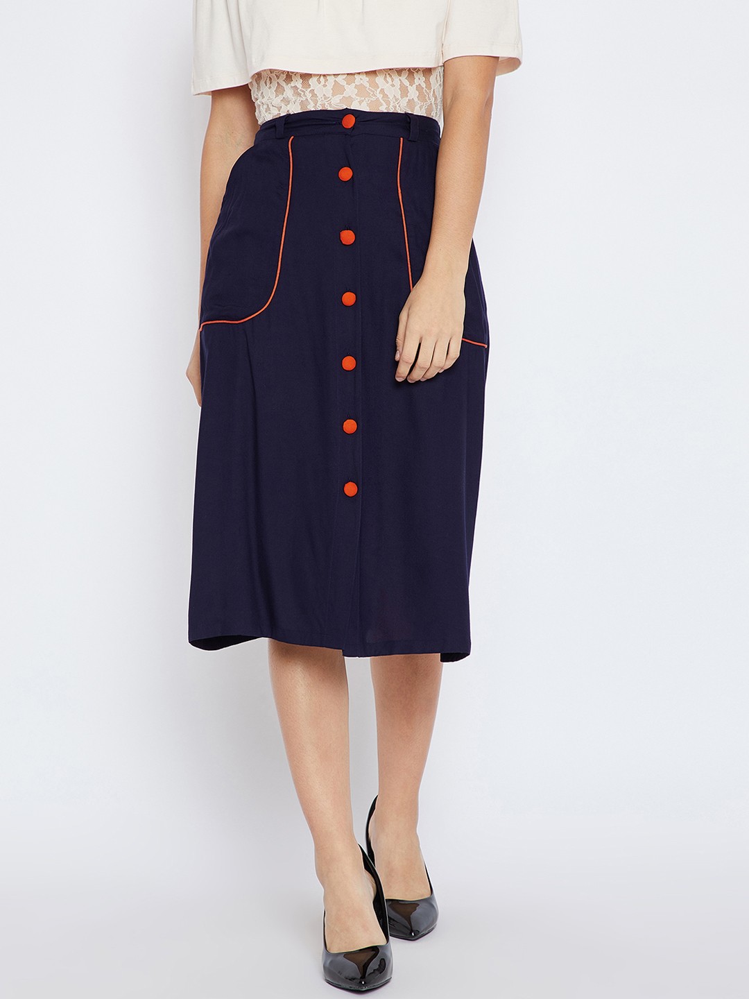 

LUCERO Women Navy Blue A-Line Skirt