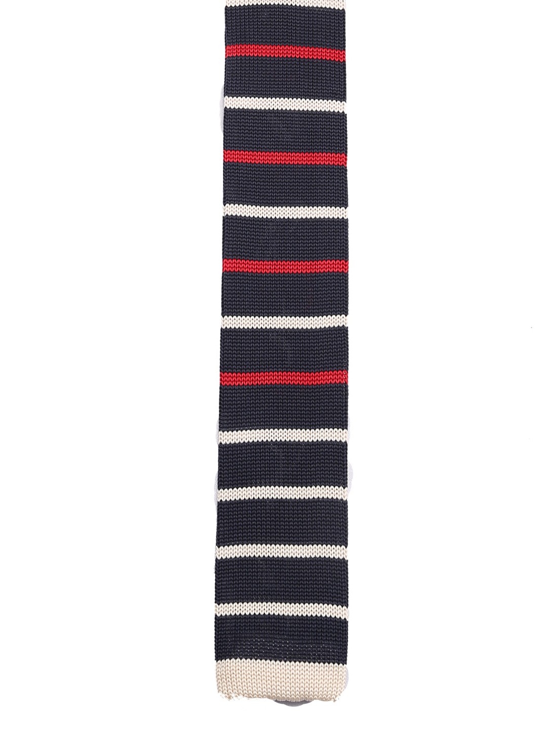 

Tossido Navy Blue Knitted Striped Broad Tie