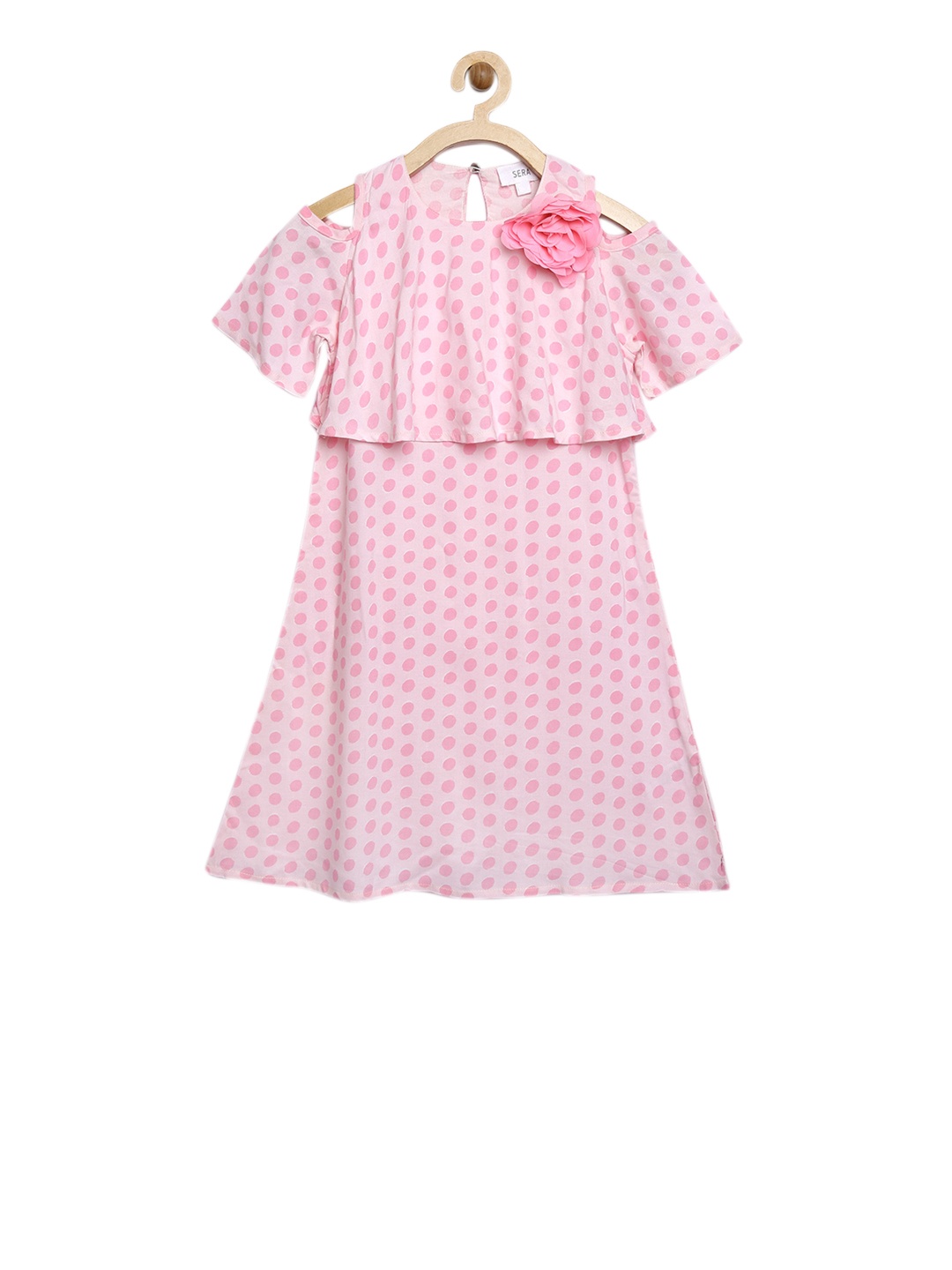 

Sera Girls Pink Printed A-Line Dress