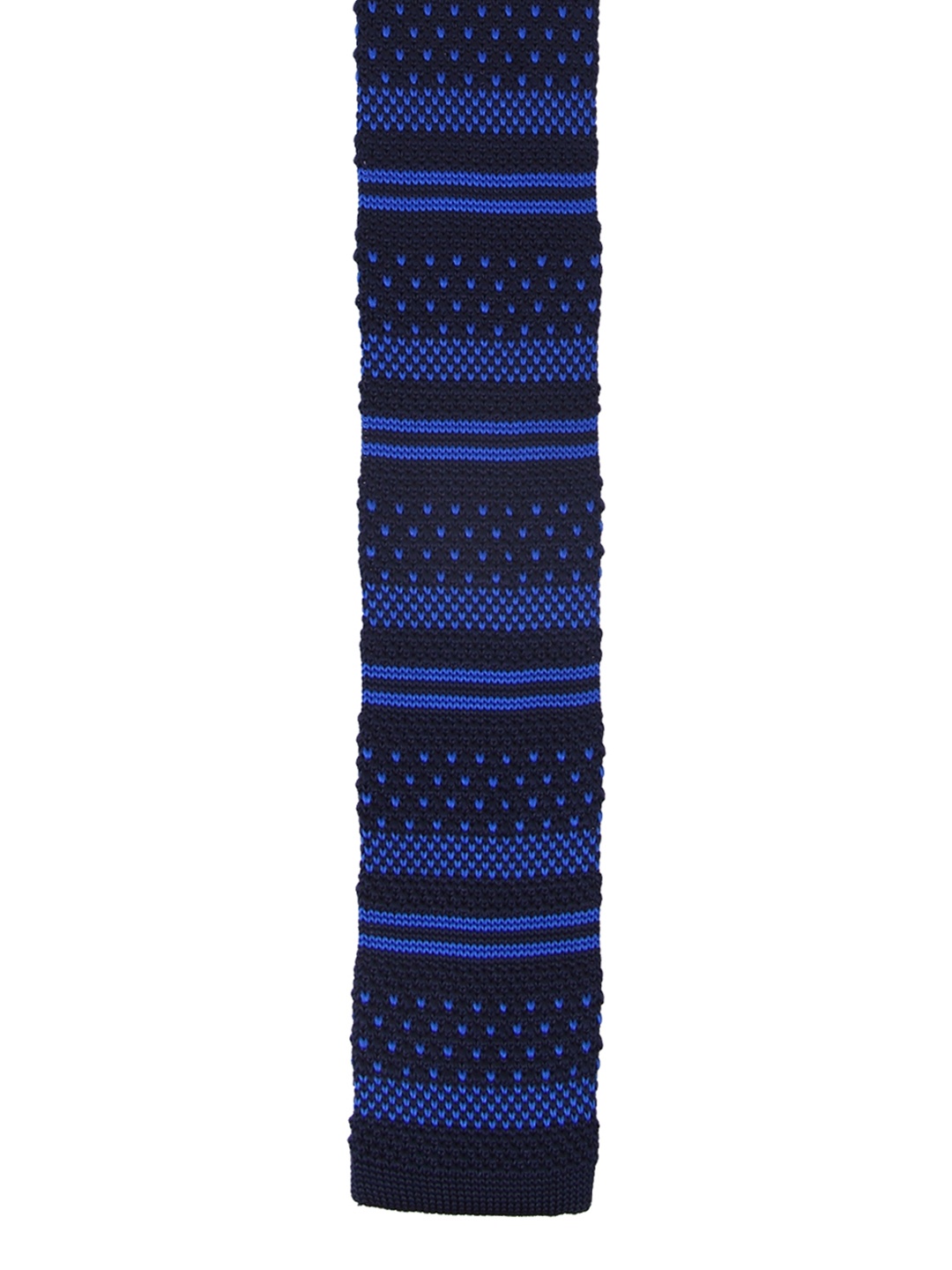 Tossido Blue Knitted Striped Broad Tie
