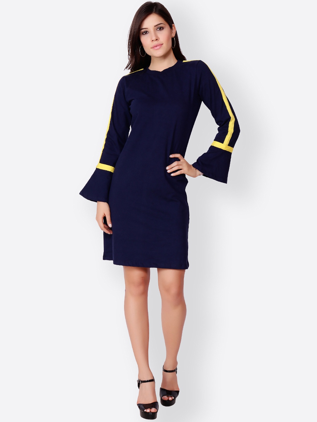

SCORPIUS Women Blue Solid Sheath Dress