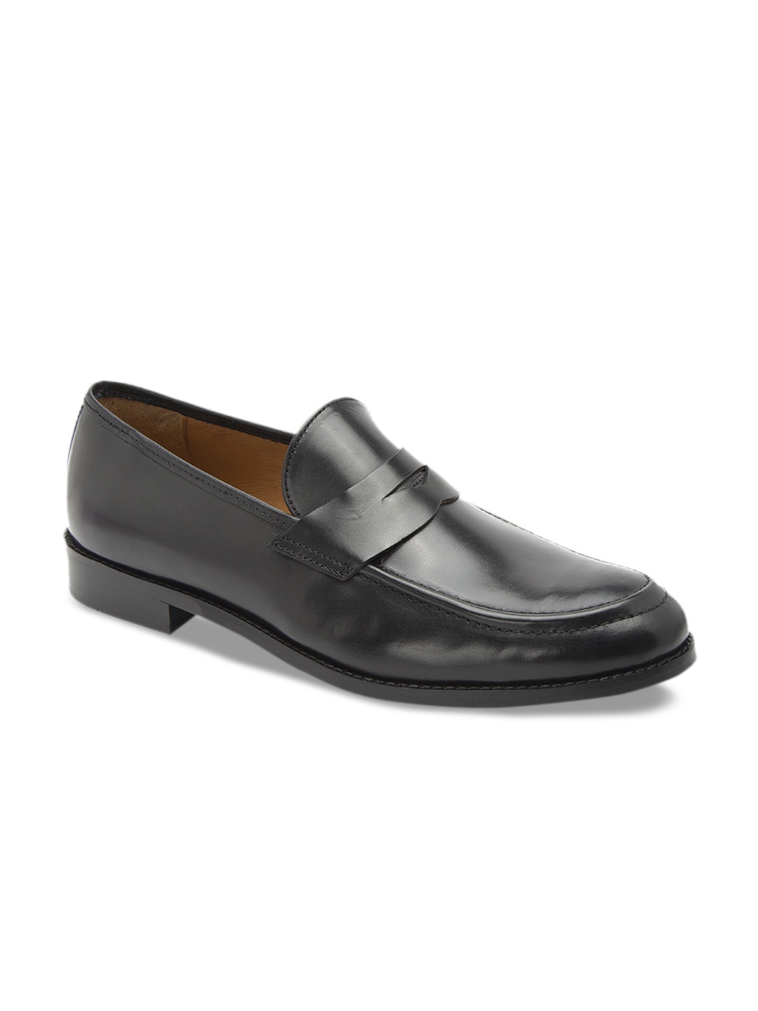 

HATS OFF ACCESSORIES Men Black Leather Formal Slip-Ons