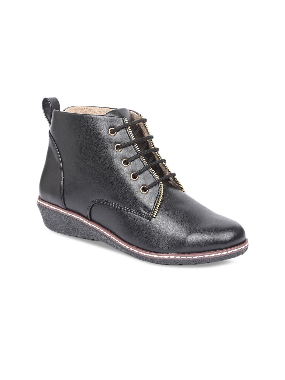 

VALIOSAA Women Black Solid Heeled Boots