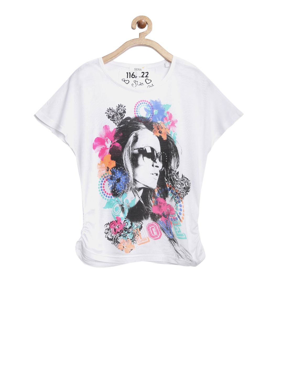 

Sera Girls White Printed Top