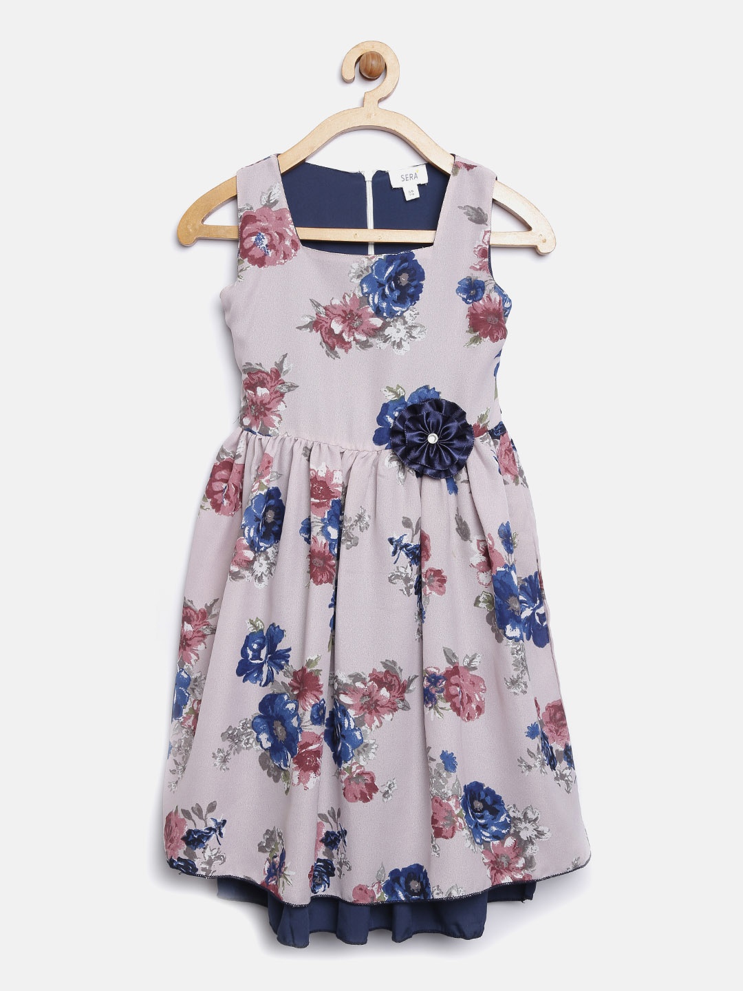 

Sera Girls Mauve Printed Fit and Flare Dress