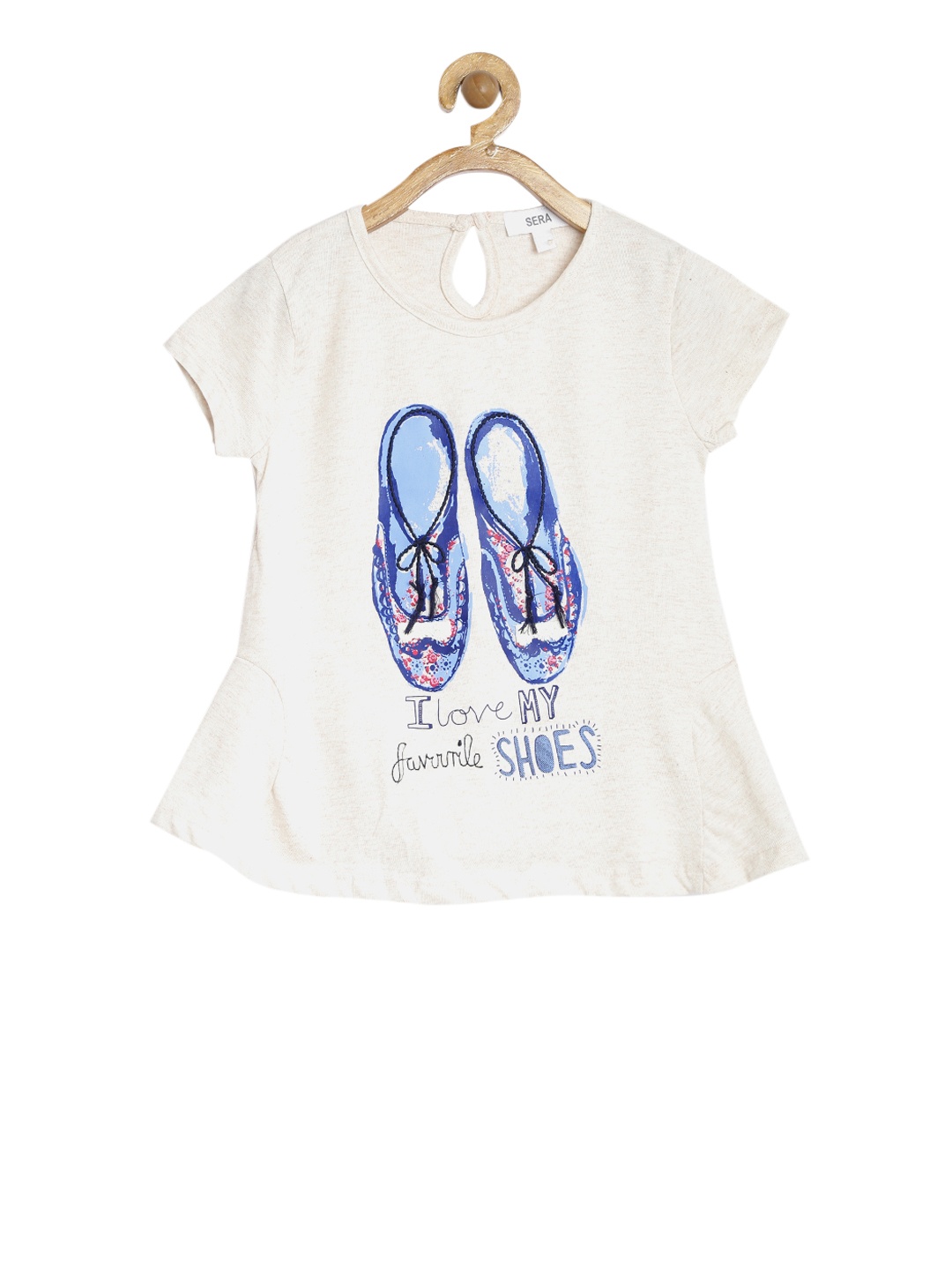 

Sera Girls Off-White Printed A-Line Top