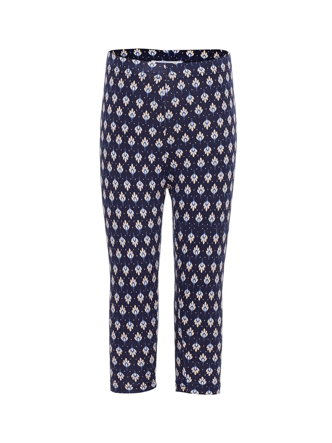 

Sera Girls Navy Blue & Pink Printed Ankle-Length Leggings