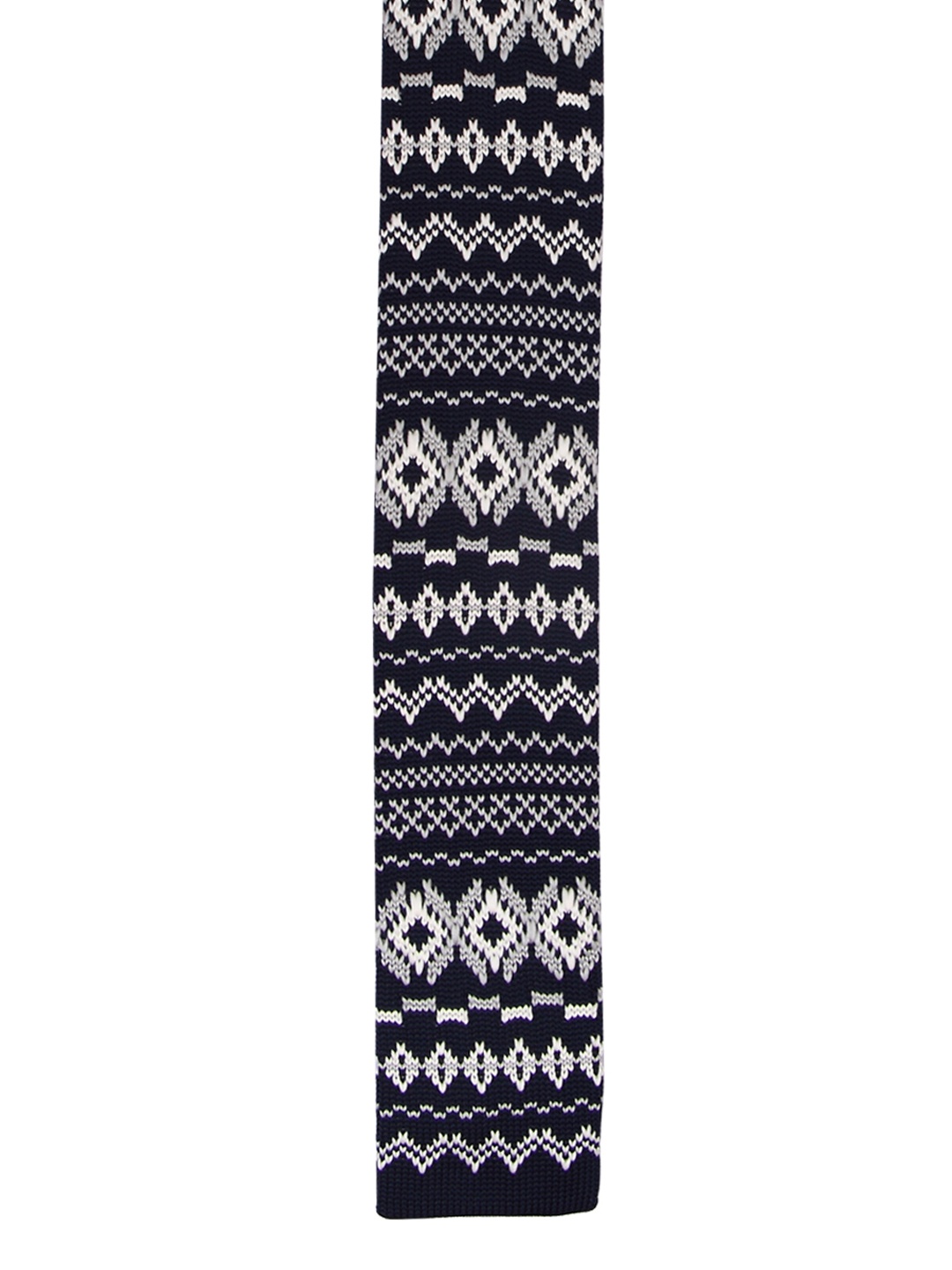 

Tossido Men Navy Blue & White Woven Design Broad Tie