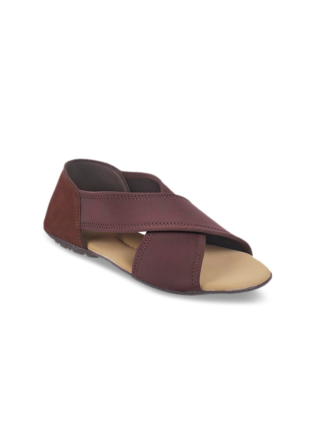 

Metro Women Brown Solid Open Toe Flats