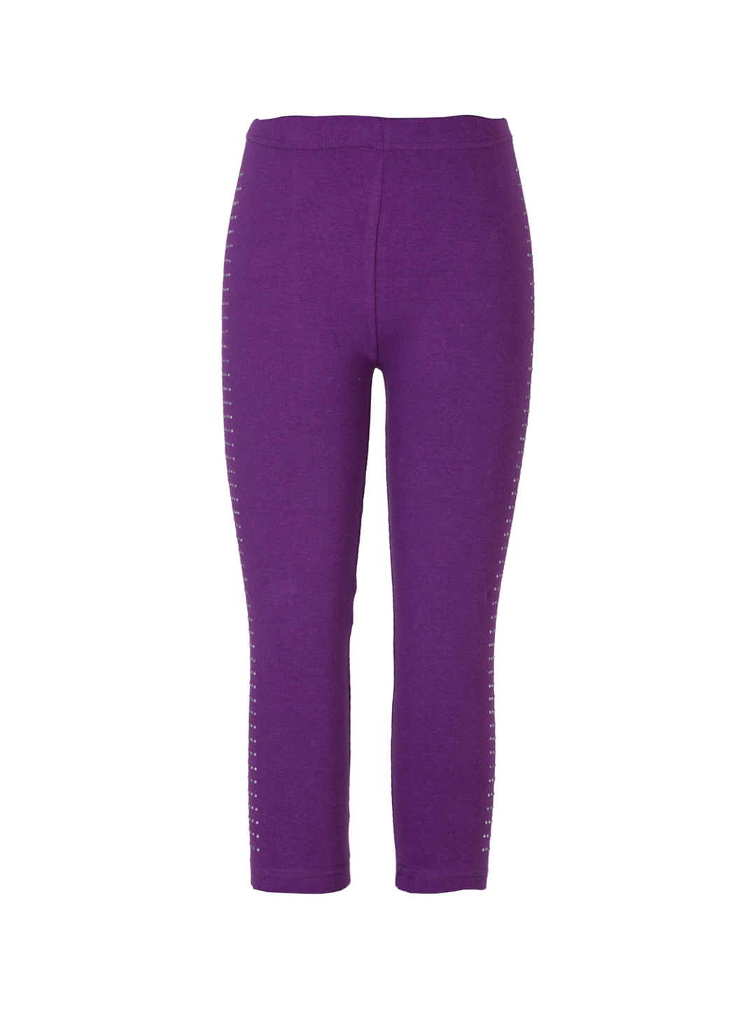 Sera Girls Purple Solid Ankle-Length Leggings
