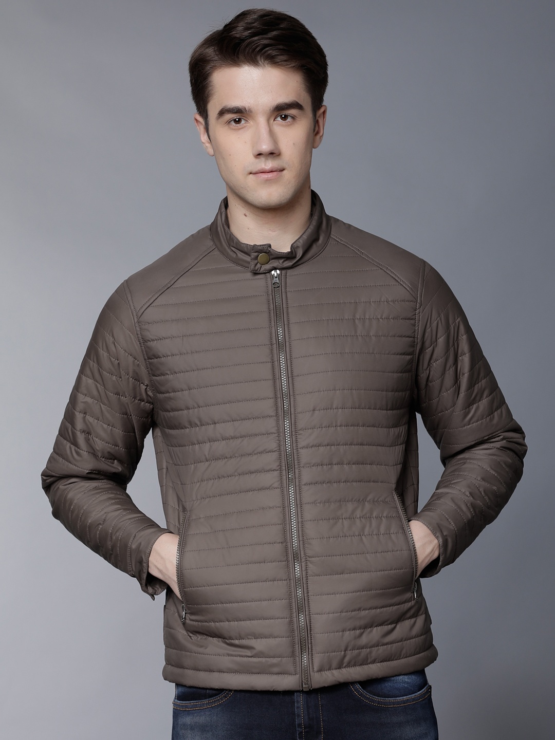 

LOCOMOTIVE Men Brown Solid Puffer Jacket