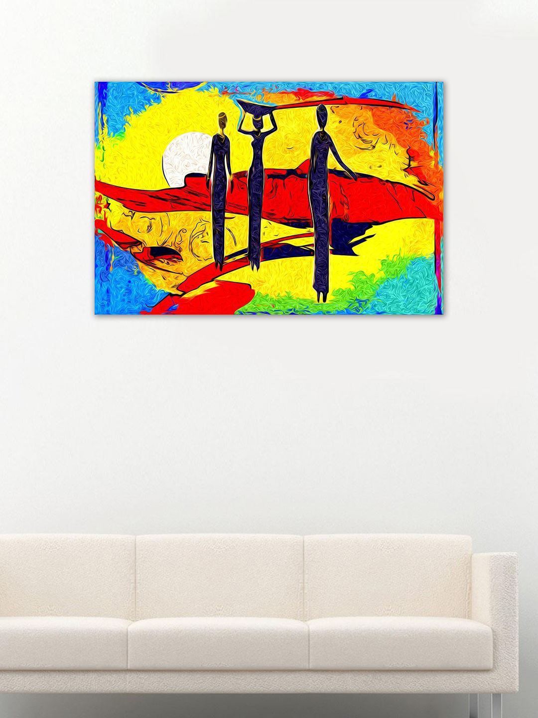 

999Store Yellow & Blue Africa Retro Wall Art
