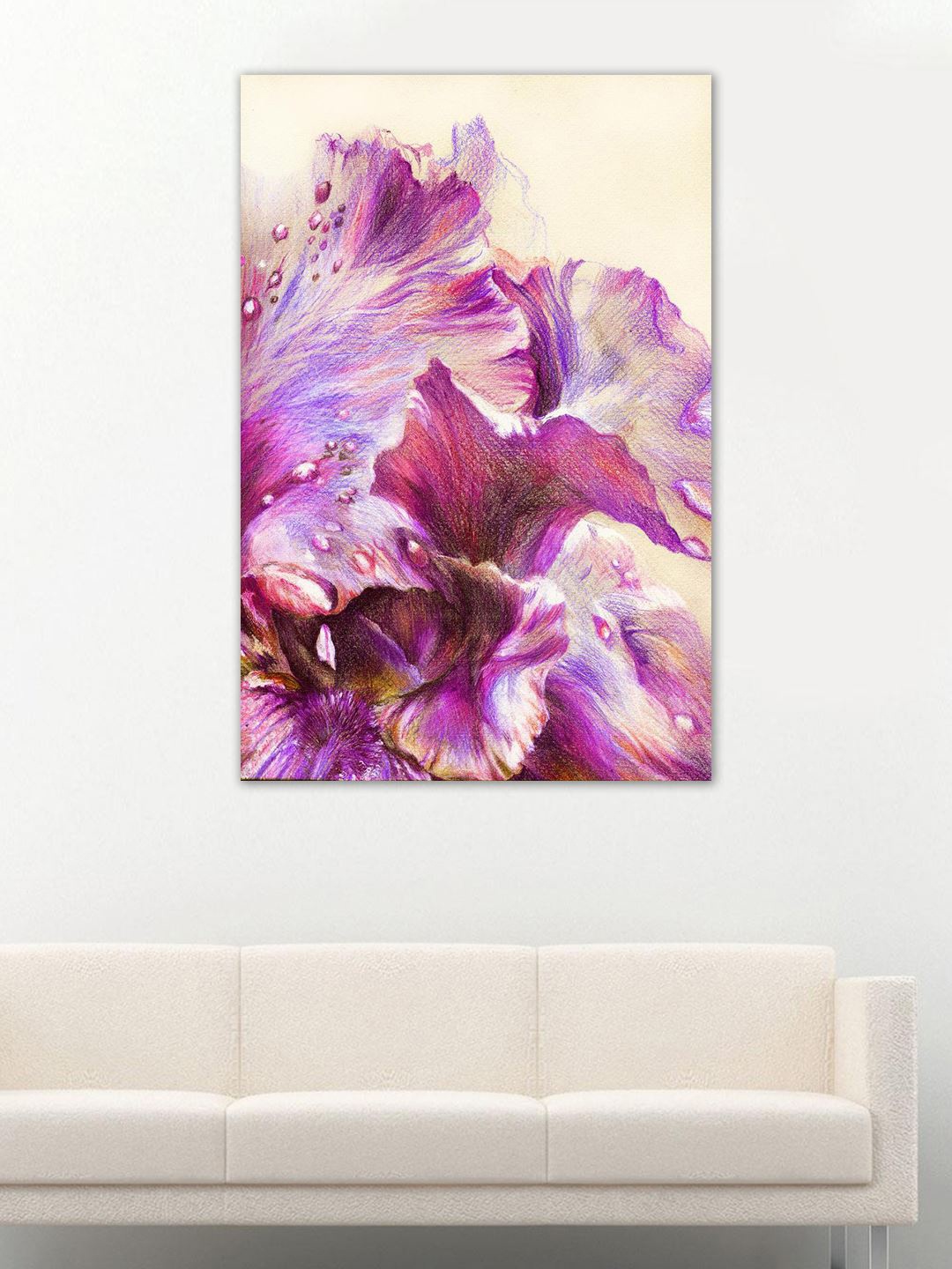 

999Store Purple & White Hand-Painted Floral Wall Art, Violet