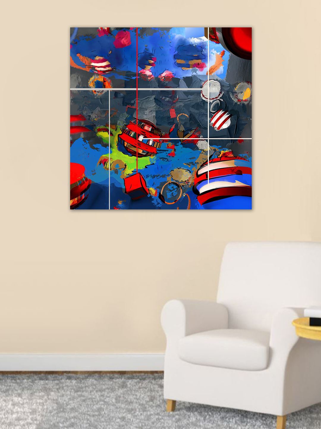 

999Store Multicoloured Abstract Wall Art, Multi