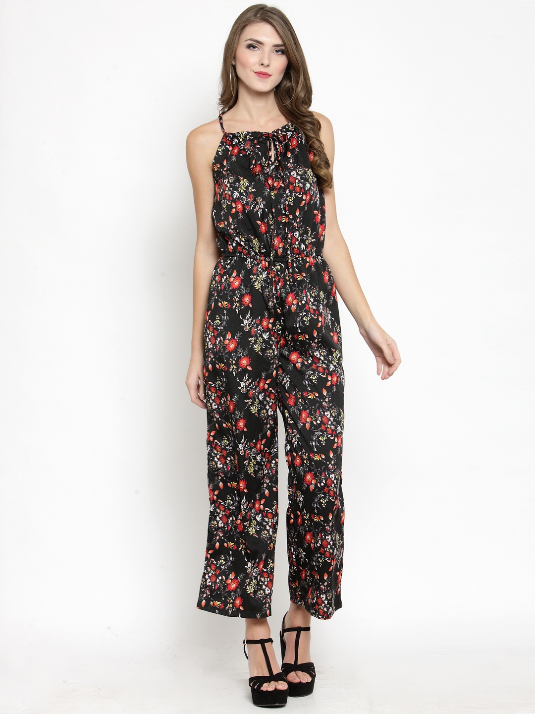 

Sera Black Printed Basic Jumpsuit