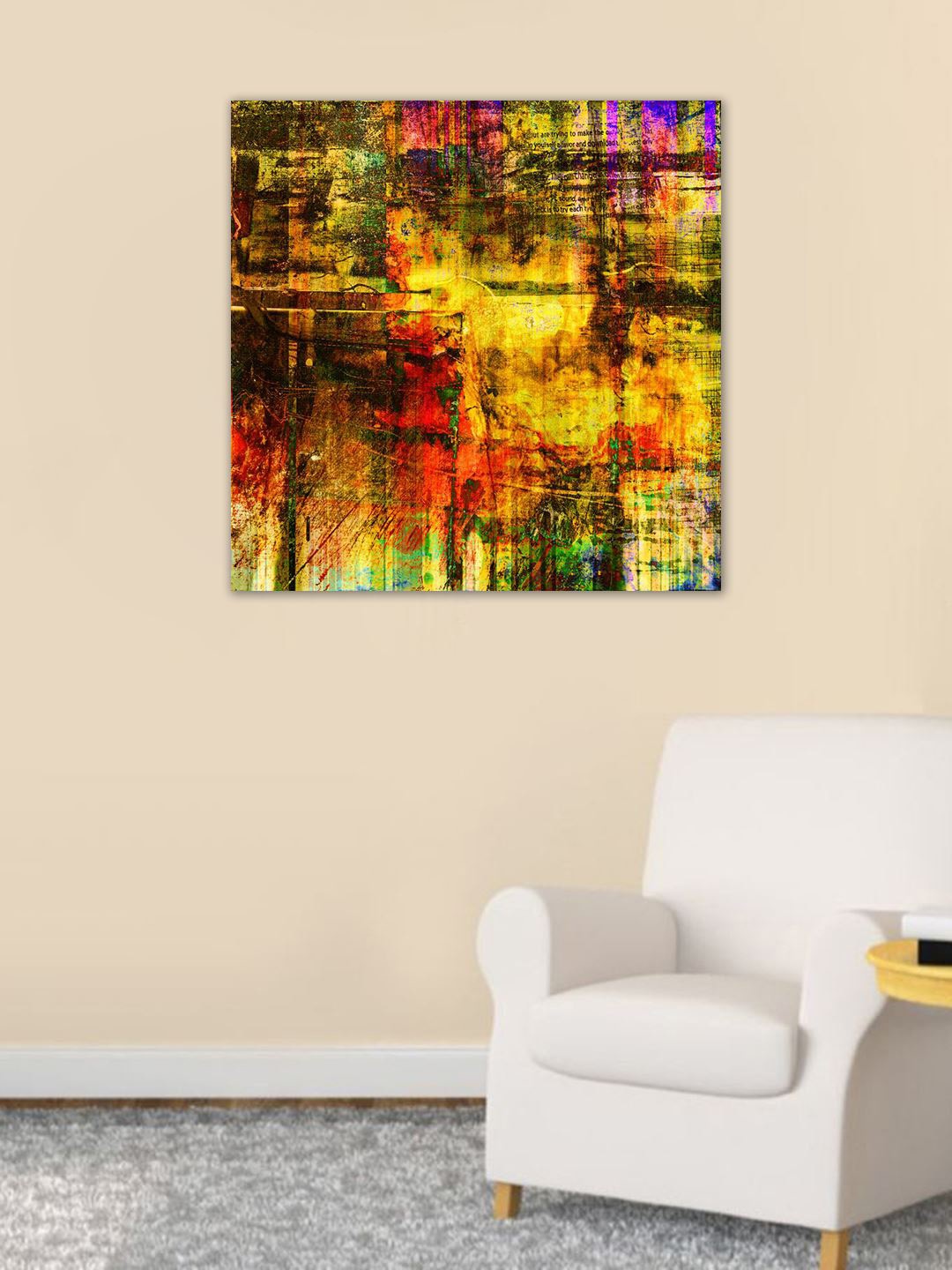 

999Store Multicoloured Abstract Hand-Painted Wall Art, Multi