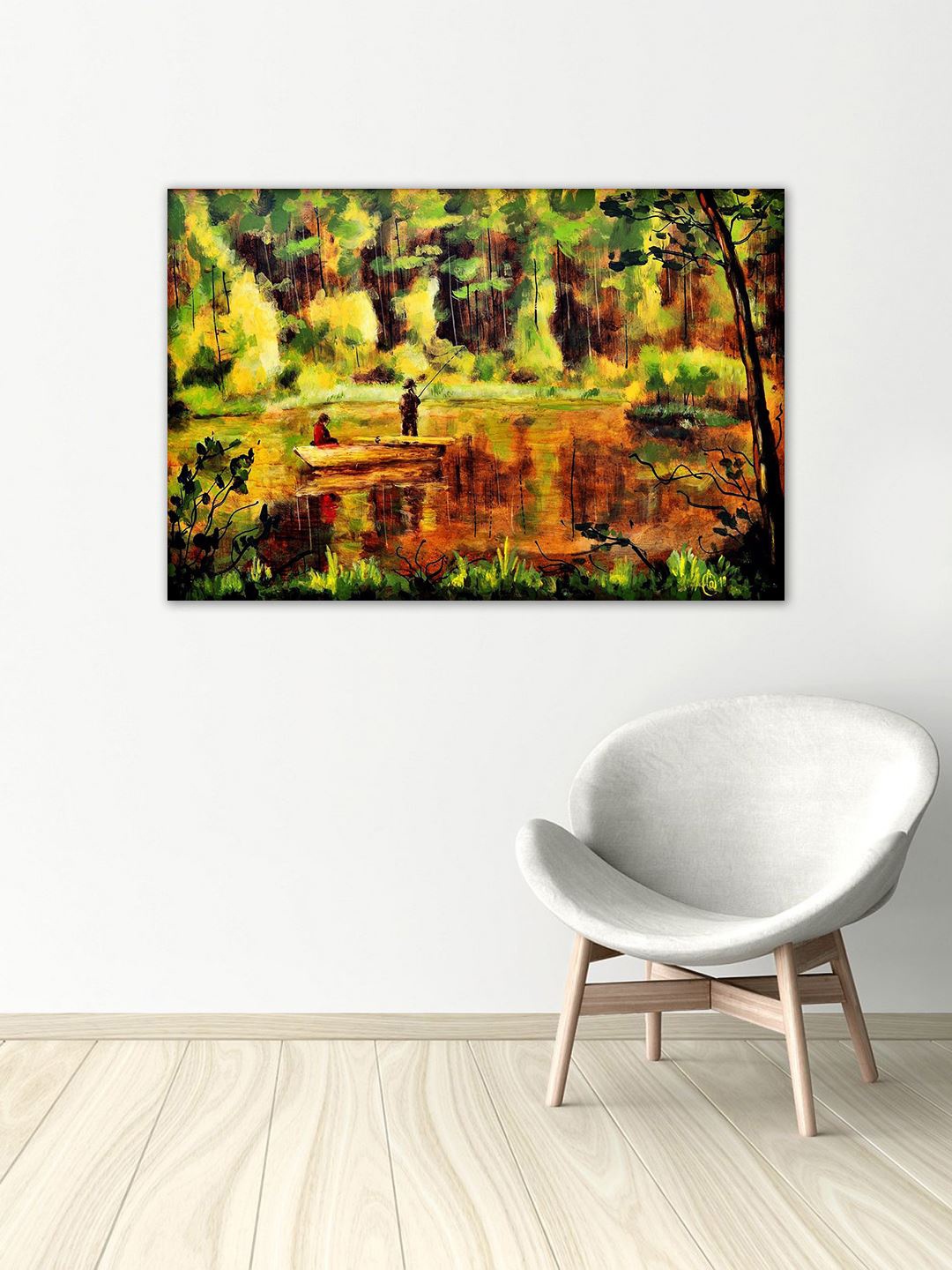 

999Store Multicoloured Fishing Wall Art, Multi