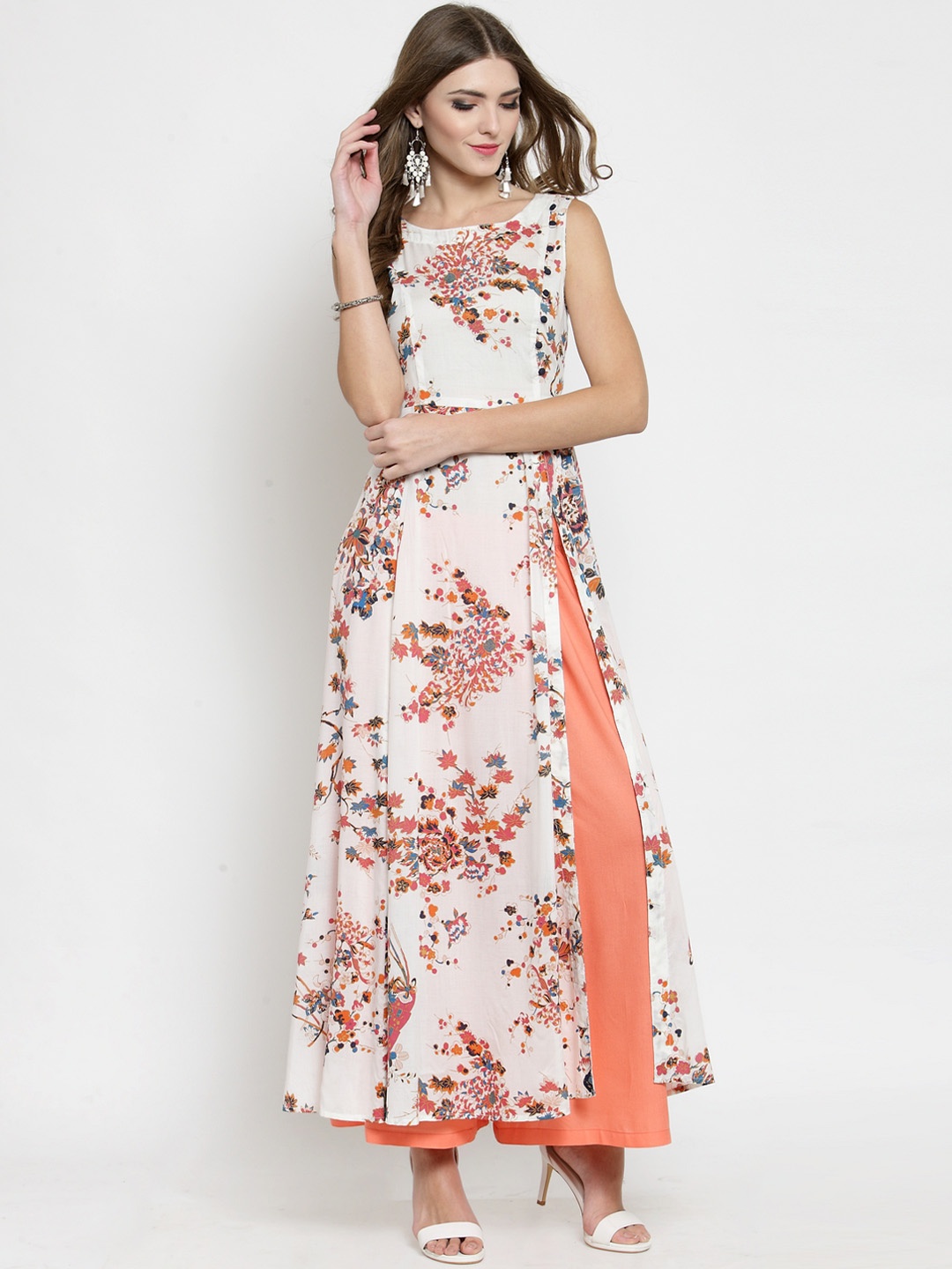 

Sera Women Off-White Printed A-Line Kurta