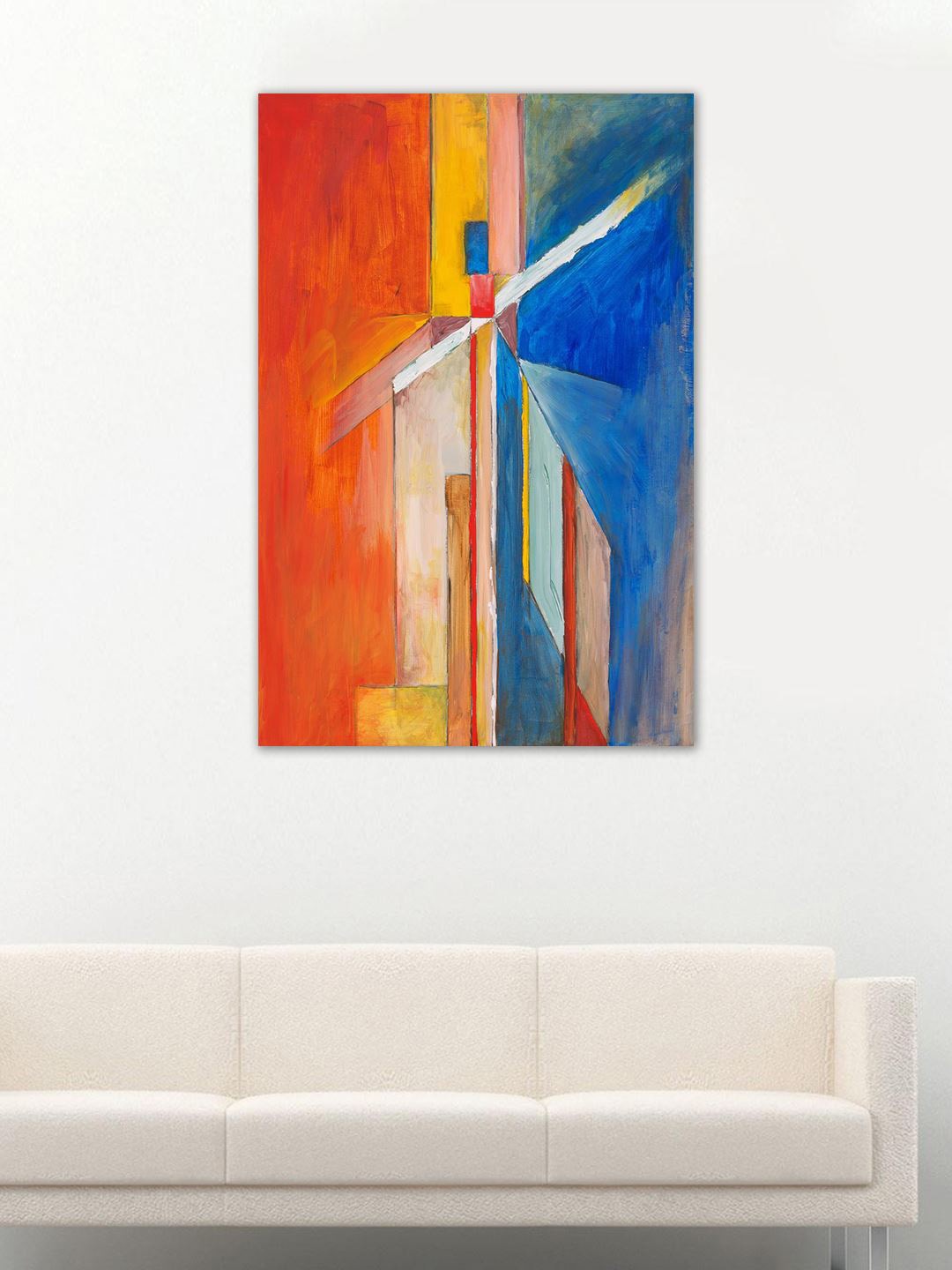 

999Store Orange & Blue Abstract Hand-Painted Wall Art