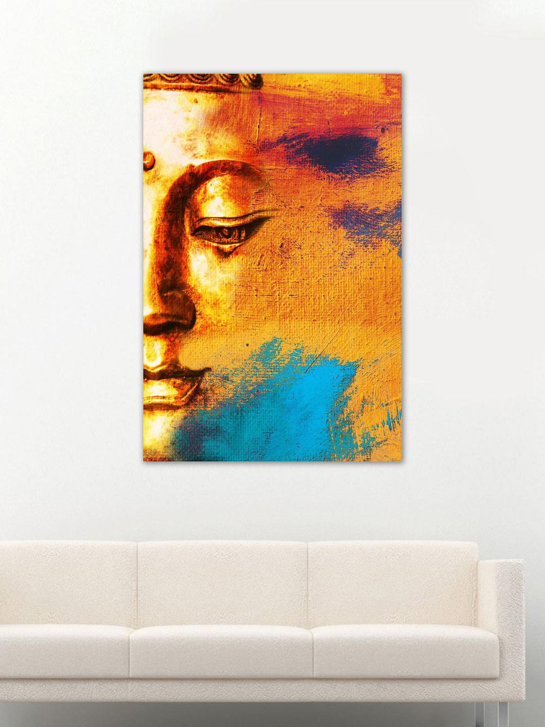

999Store Yellow, Brown & Blue Abstract Wall Art
