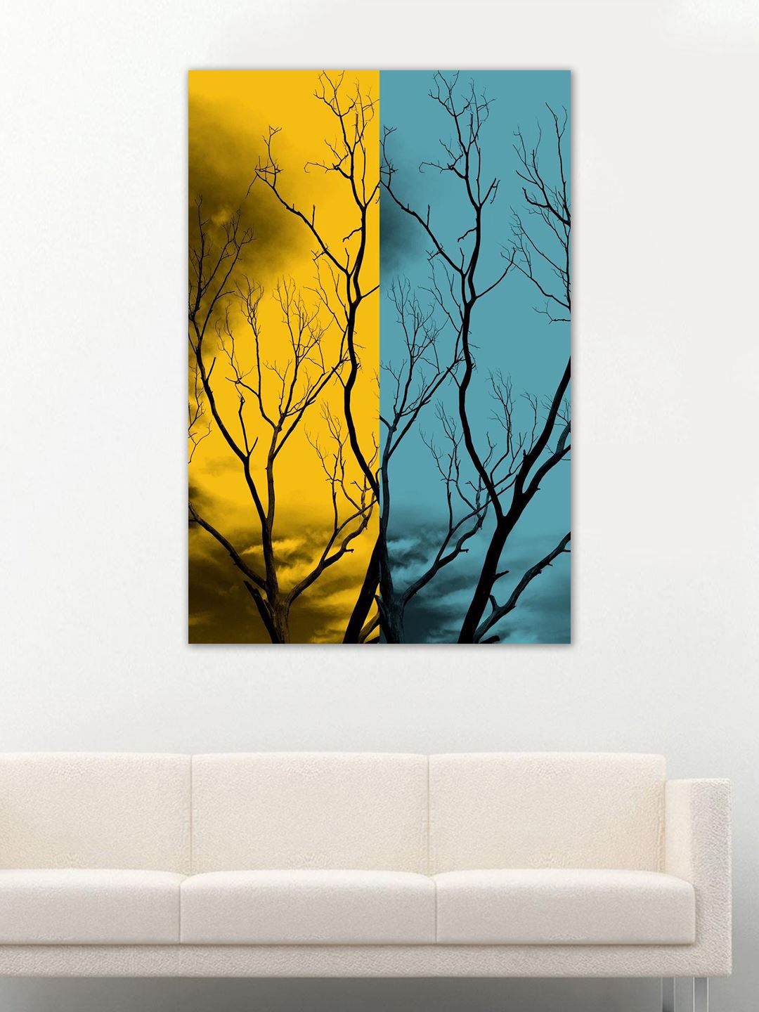 

999Store Yellow & Blue Tree Wall Art