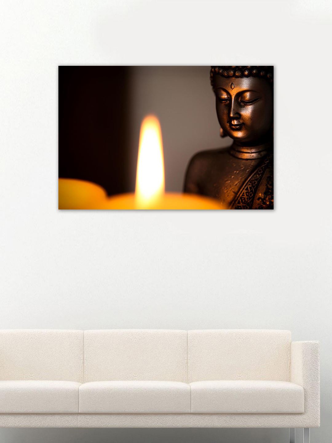 

999Store Bronze-Toned & Yellow Hand-Painted Buddha Wall Art