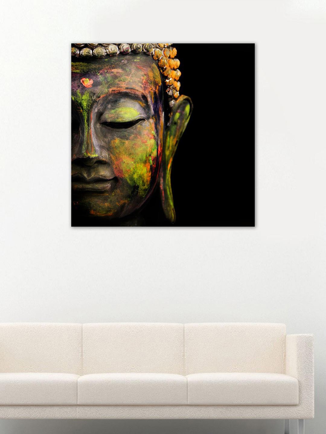 

999Store Black & Grey Hand-Painted Buddha Wall Art