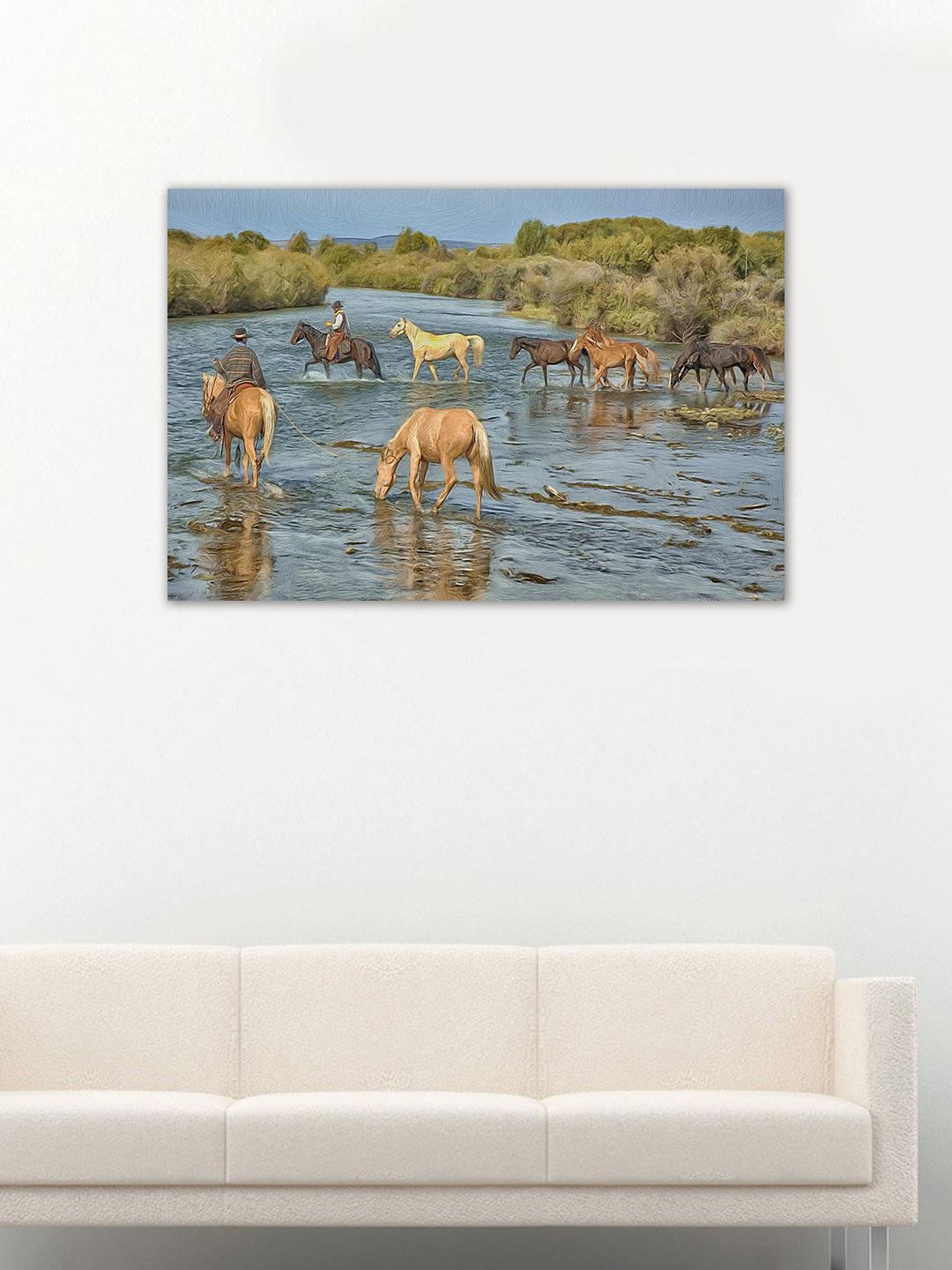 

999Store Brown & Green Hand-Painted Horse Wall Art