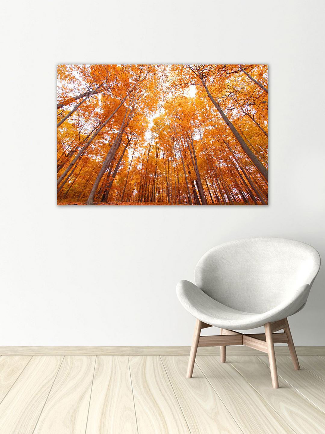 

999Store White & Yellow Forest Wall Art, Orange