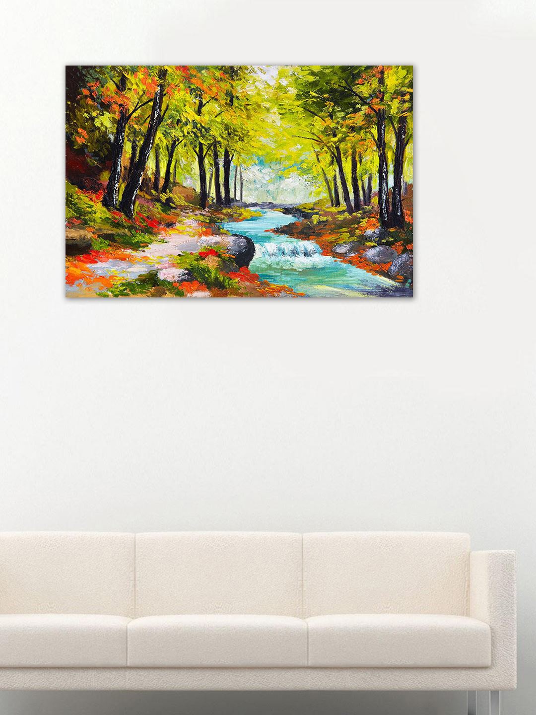 

999Store Green Handpainted Landscape Wall Art
