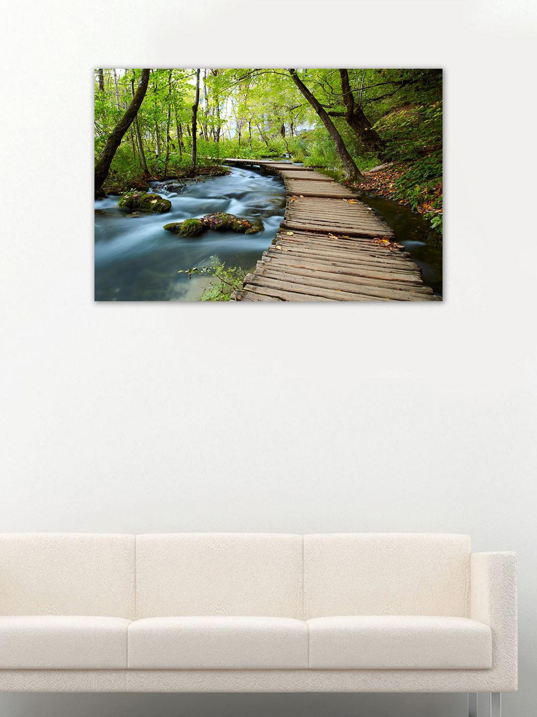 

999Store Green & Brown Hand-Painted Forest Wall Art