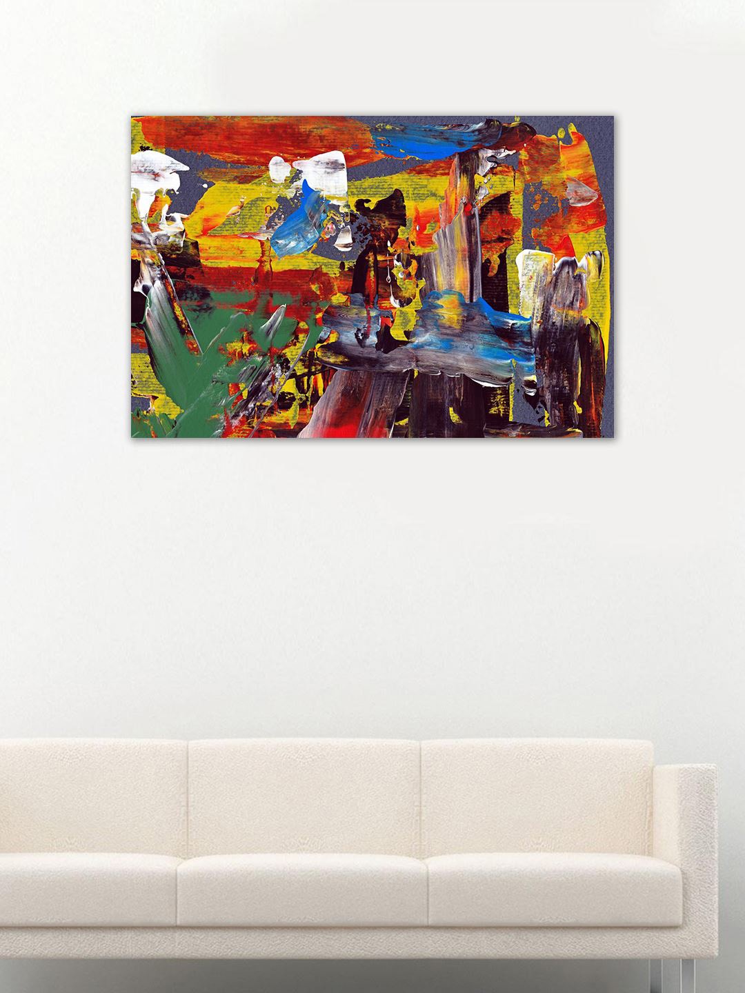 999Store Multicoloured Handpainted Abstract Wall Art, Multi