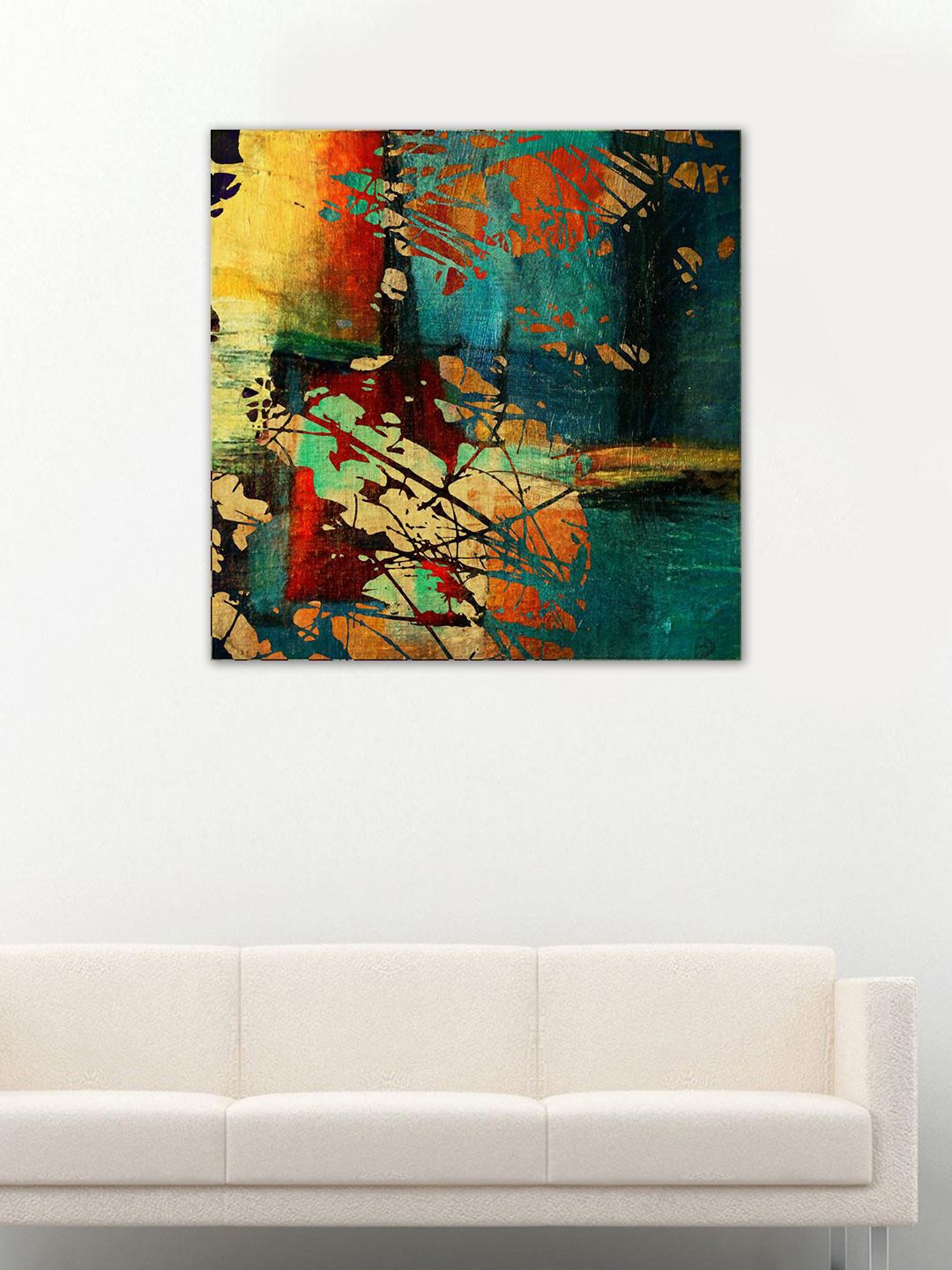 

999Store Blue & Yellow Hand-Painted Abstract Wall Art